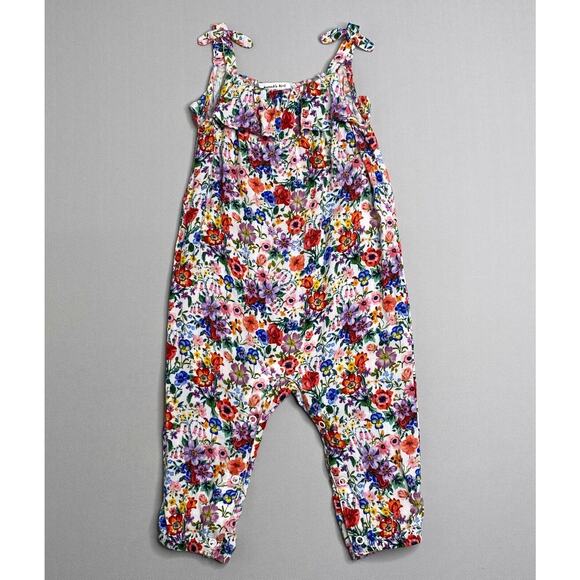 Nathalie Lete x H&M Sleeveless Floral Ruffled Romper Jumpsuit Girls 9-12 Mo - Picture 1 of 4
